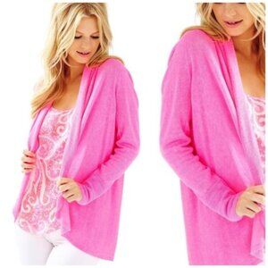 Lilly Pulitzer Holden Cardigan dress sweater linen Kir Royal Pink waterfall S